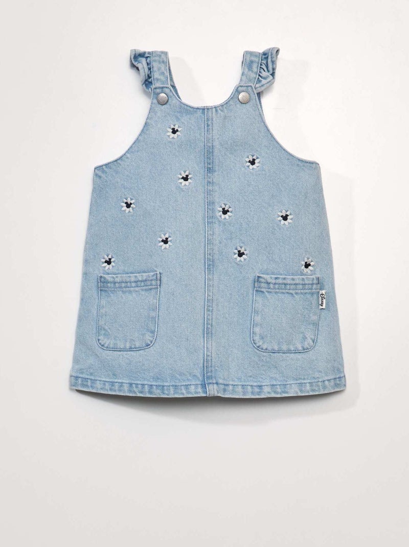 Robe salopette en denim 'Mickey' Bleu - Kiabi
