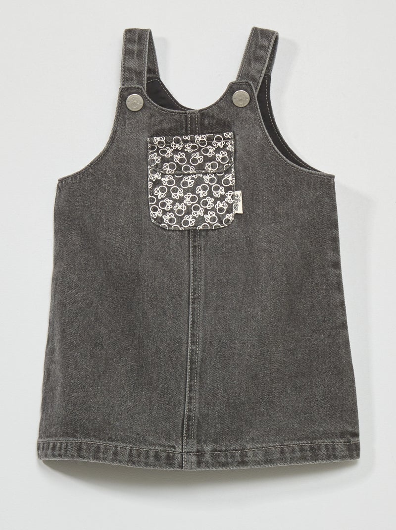 Robe salopette en denim 'Minnie' Gris - Kiabi