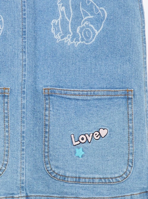 Robe salopette en denim 'Stitch' - Kiabi