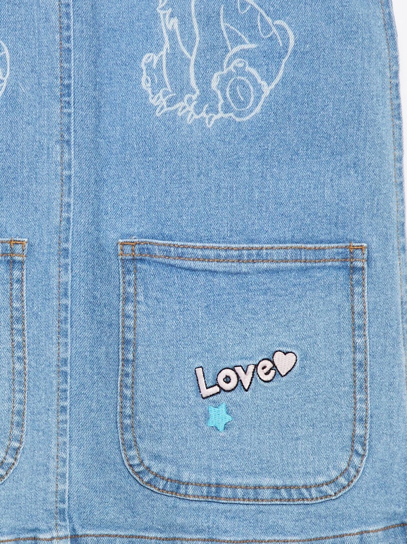 Robe salopette en denim 'Stitch' Bleu - Kiabi