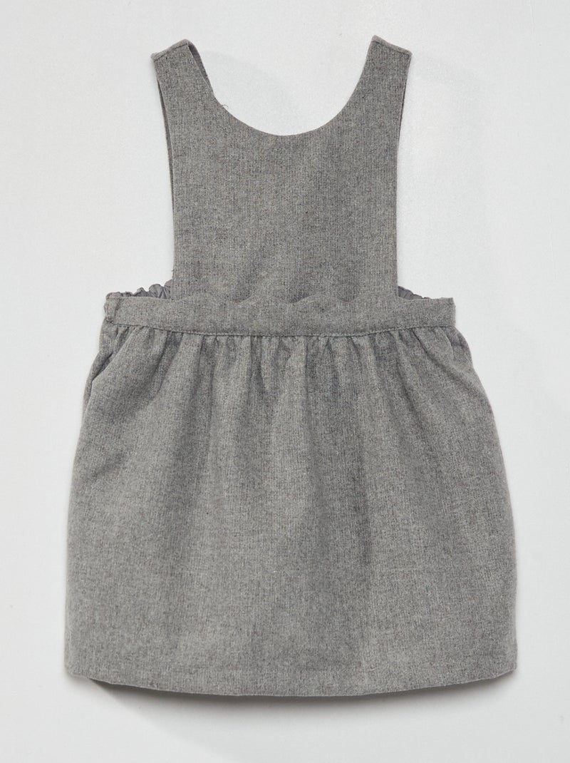 Robe salopette en flanelle Gris - Kiabi