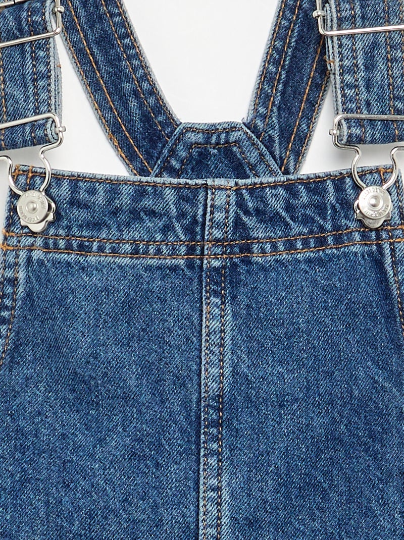 Robe salopette en jean avec 2 poches plaquées Bleu - Kiabi