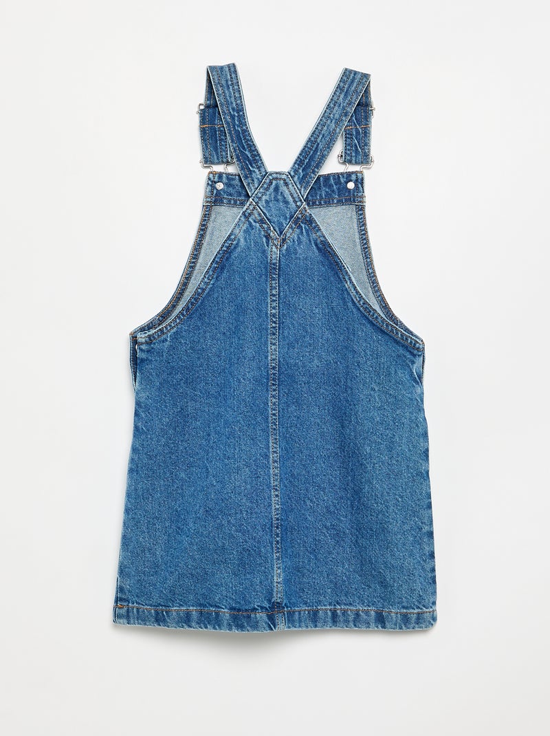 Robe salopette en jean avec 2 poches plaquées Bleu - Kiabi