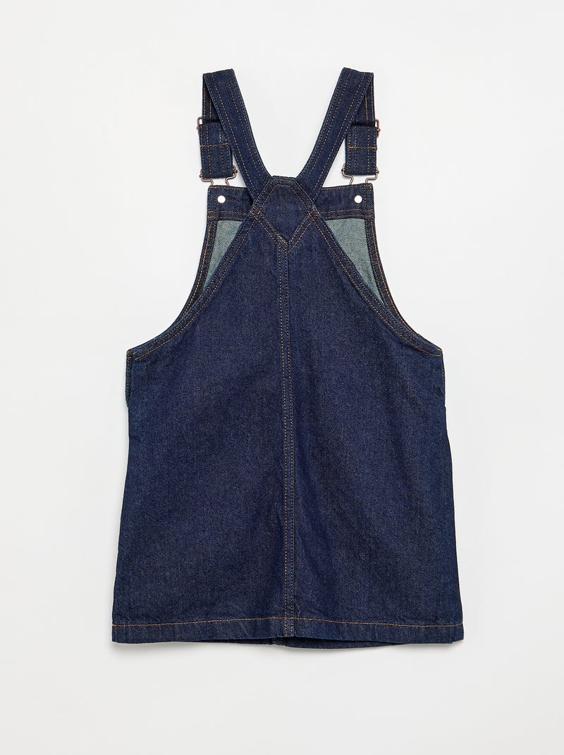 Robe salopette en jean avec 2 poches plaquées Bleu - Kiabi