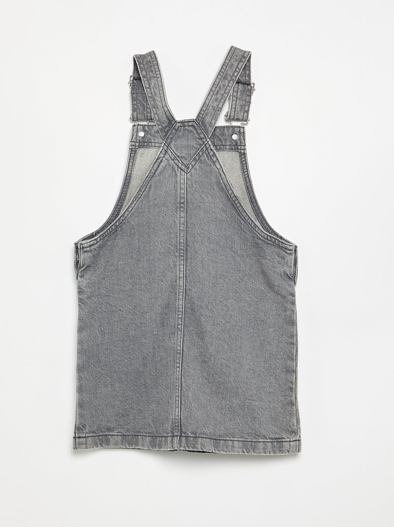 Robe salopette en jean avec 2 poches plaquées Gris - Kiabi