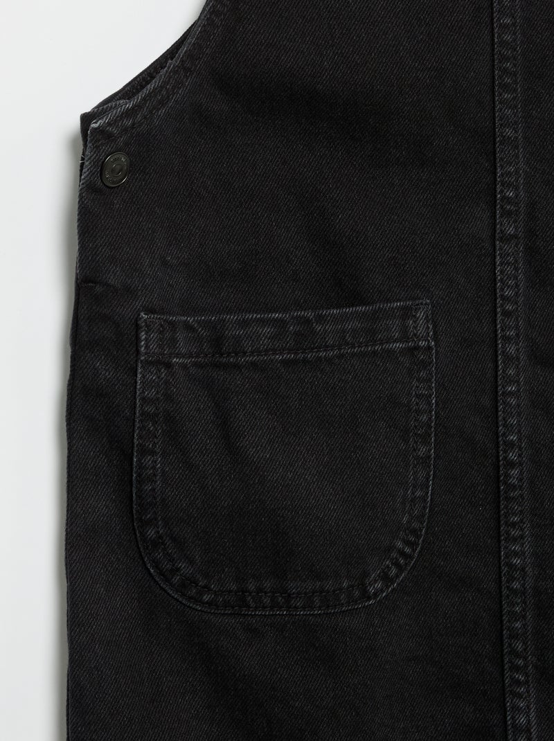 Robe salopette en jean avec 2 poches plaquées Noir - Kiabi