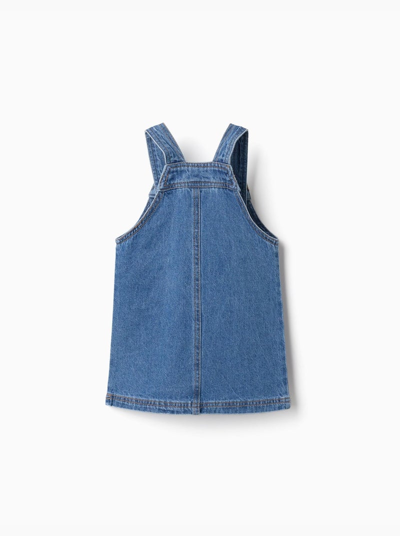 Robe salopette en jean avec broderie minnie Bleu Bleu - Kiabi
