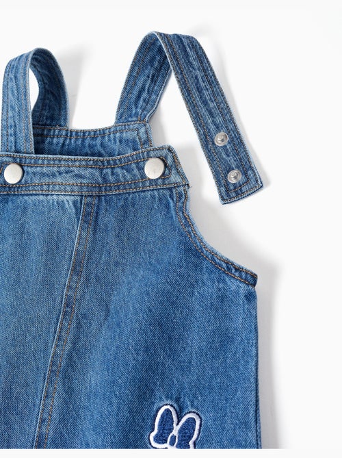Robe salopette en jean avec broderie minnie - Kiabi