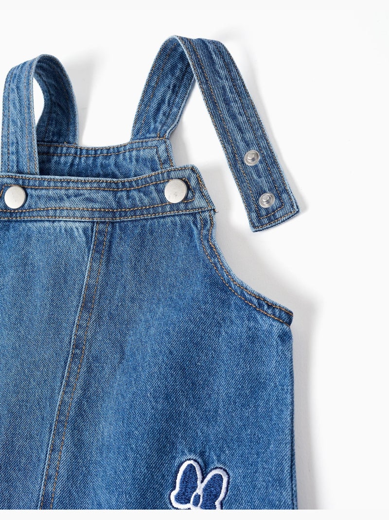 Robe salopette en jean avec broderie minnie Bleu Bleu - Kiabi