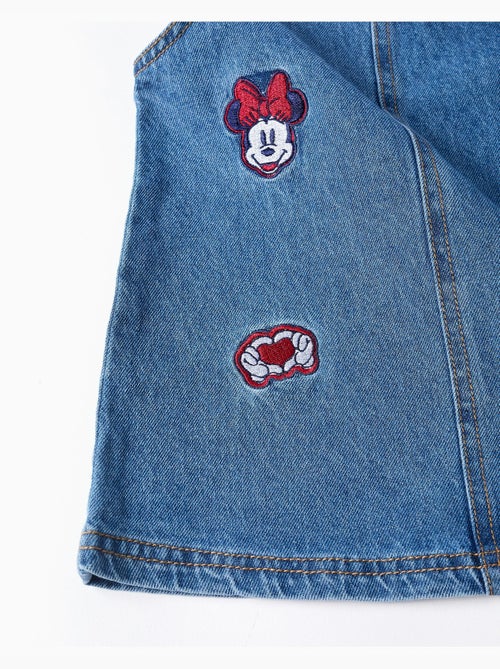 Robe salopette en jean avec broderie minnie - Kiabi