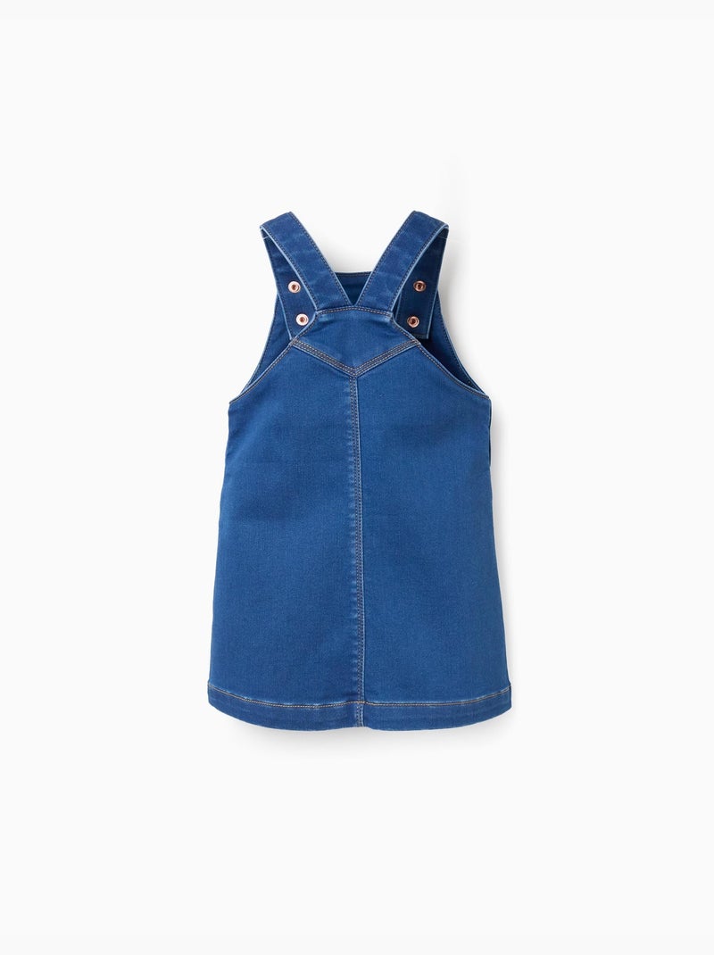 Robe salopette en jean avec poche à l'avant Bleu clair - Kiabi