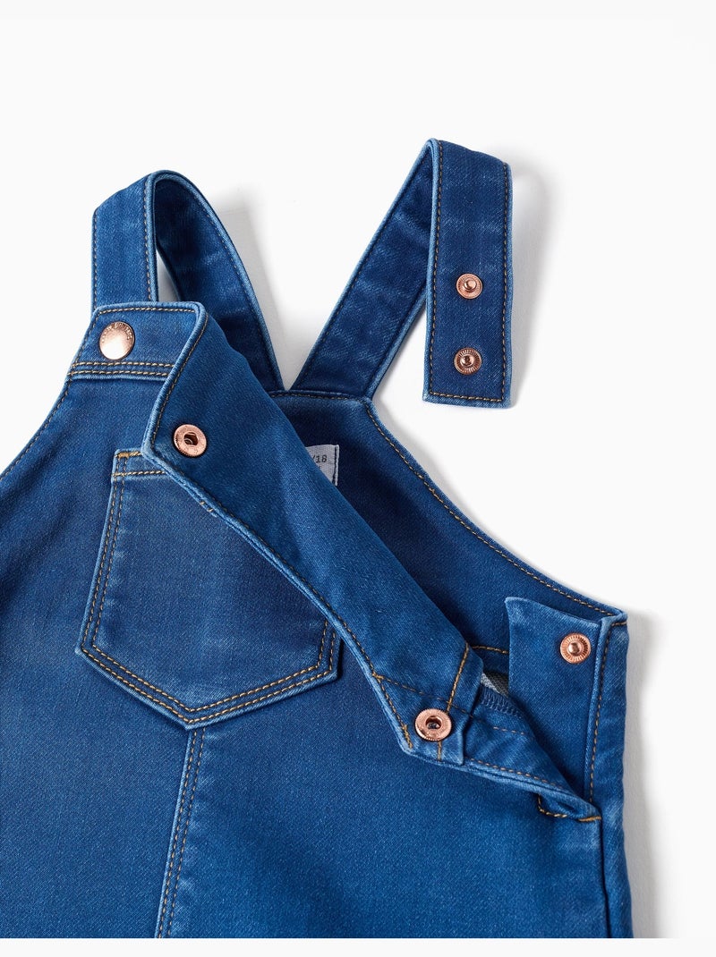 Robe salopette en jean avec poche à l'avant Bleu clair - Kiabi