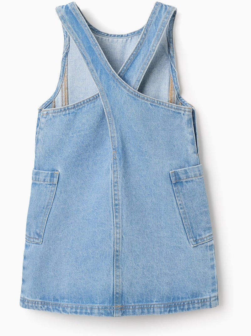 Robe salopette en jean avec poches Bleu clair - Kiabi