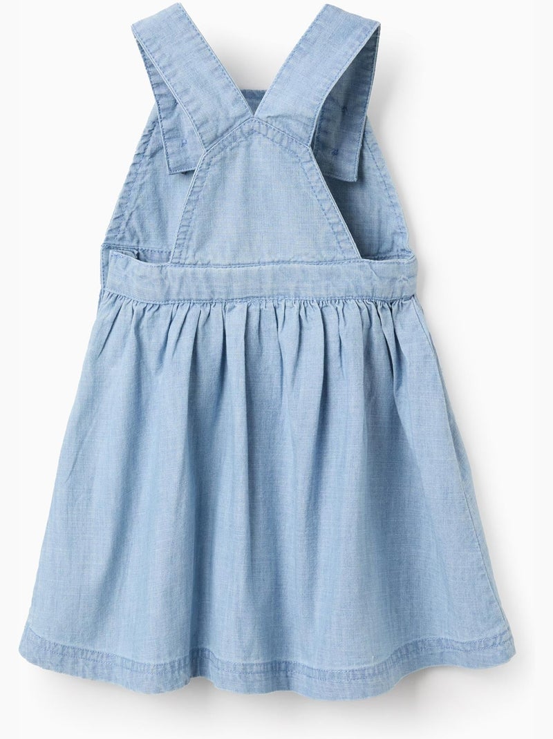 Robe-Salopette en Jean avec Volants Bleu clair - Kiabi