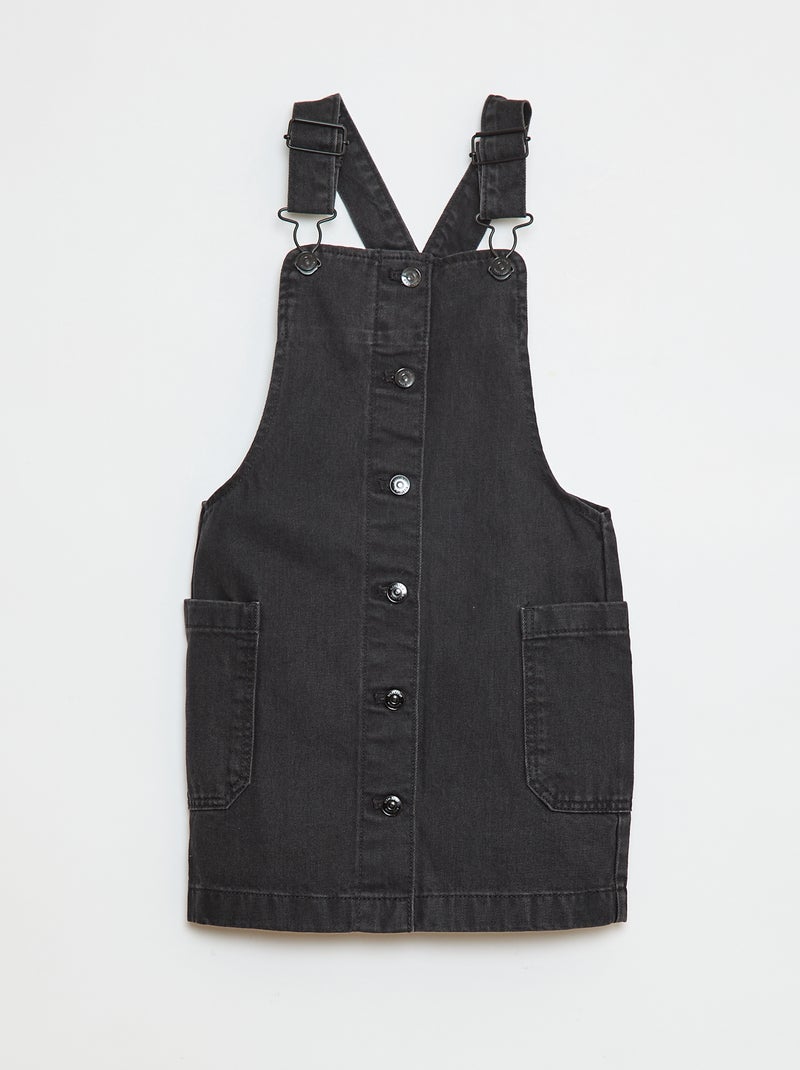 Robe salopette en jean Gris foncé Fille Kiabi