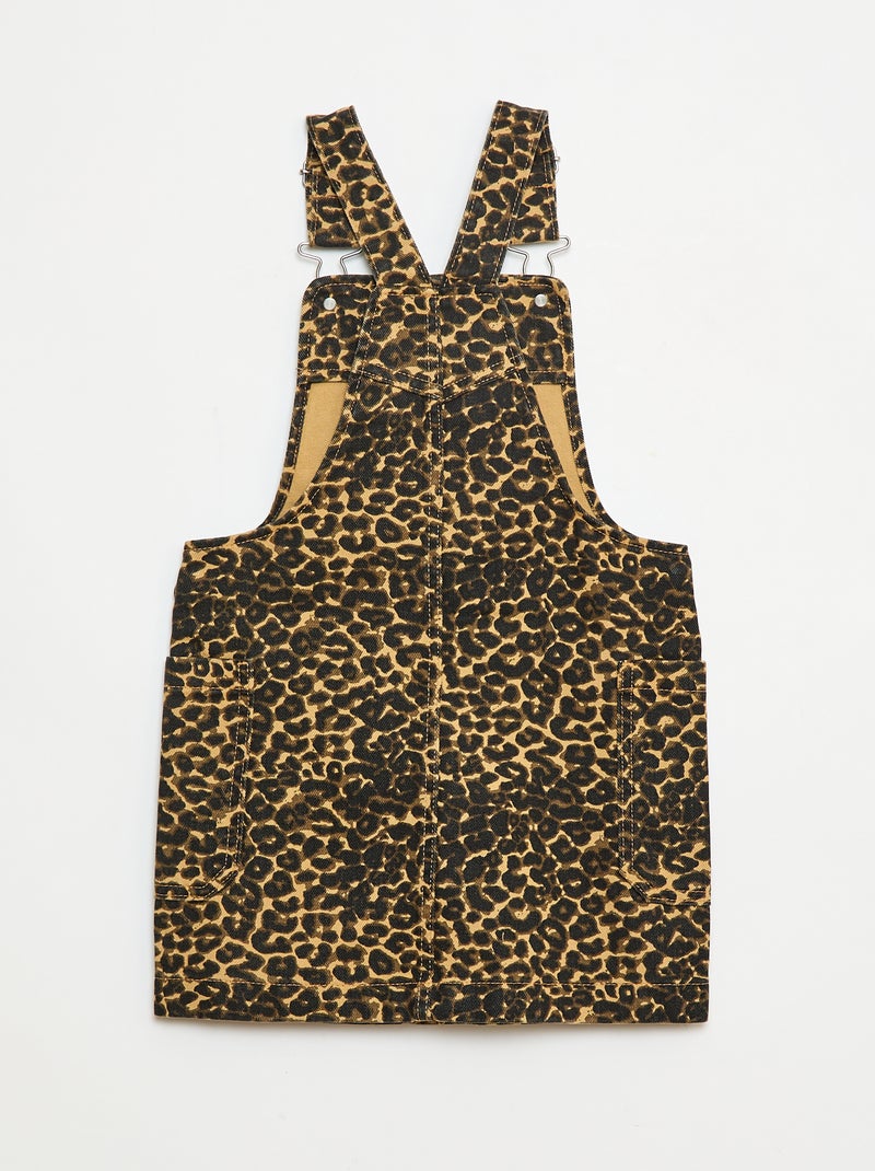 Robe salopette en jean Marron - Kiabi