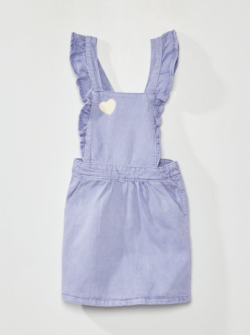 Robe salopette en jean Violet - Kiabi