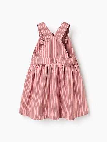 Robe salopette en sergé à rayures