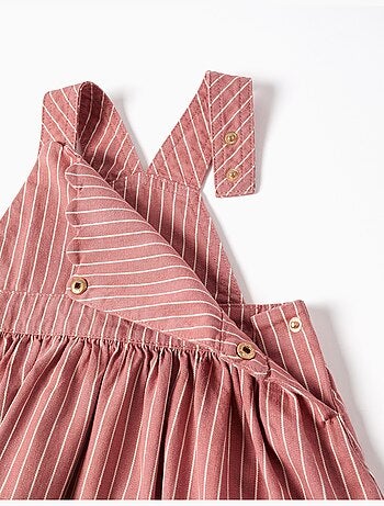 Robe salopette en sergé à rayures