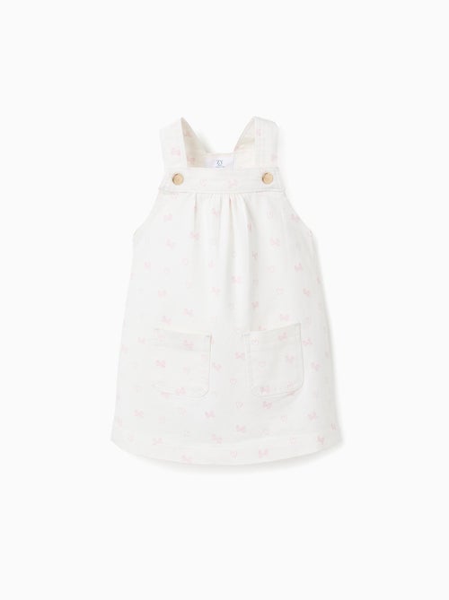 Robe-salopette en sergé avec motif - Kiabi