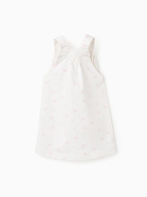 Robe-salopette en sergé avec motif - Kiabi