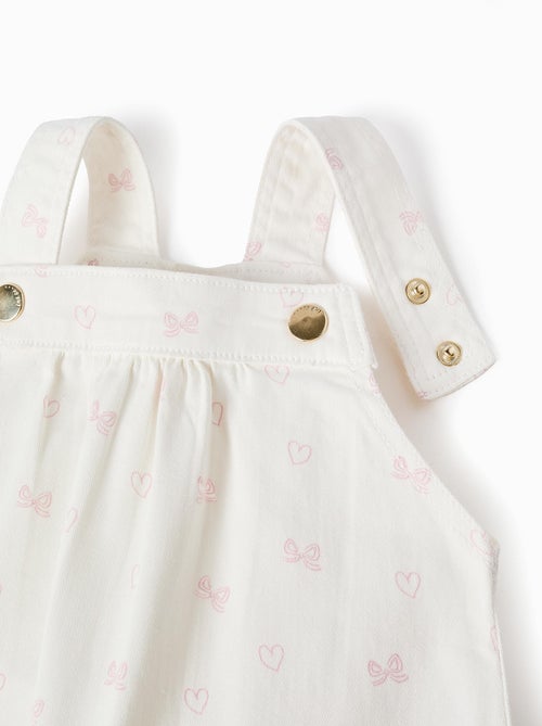 Robe-salopette en sergé avec motif - Kiabi