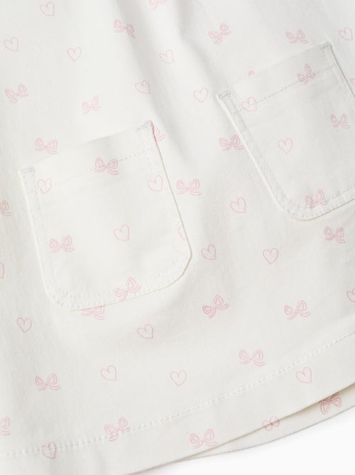 Robe-salopette en sergé avec motif - Kiabi