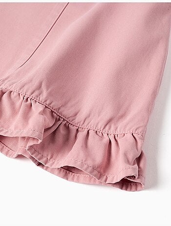Robe salopette en sergé avec ourlet à volants
