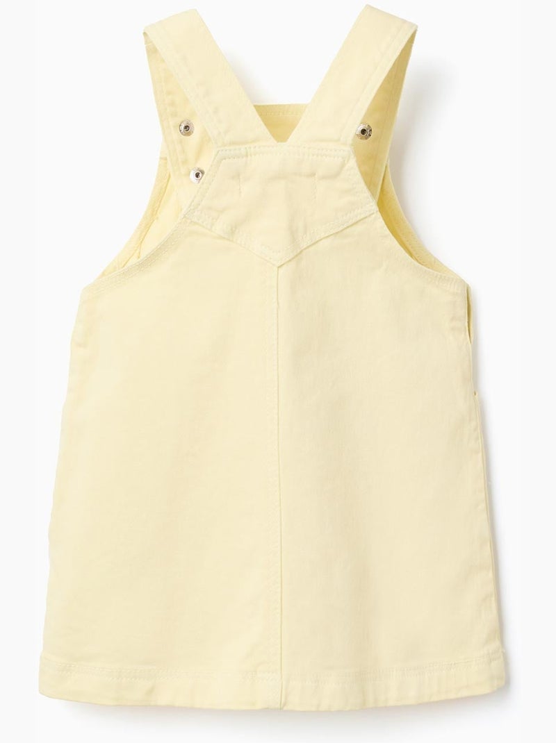 Robe salopette en sergé avec poches Jaune clair - Kiabi