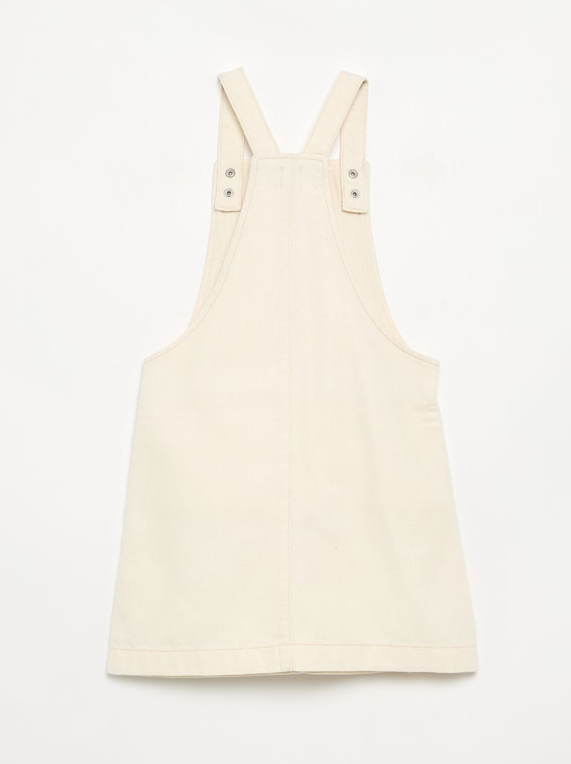 Robe salopette en twill uni Blanc - Kiabi