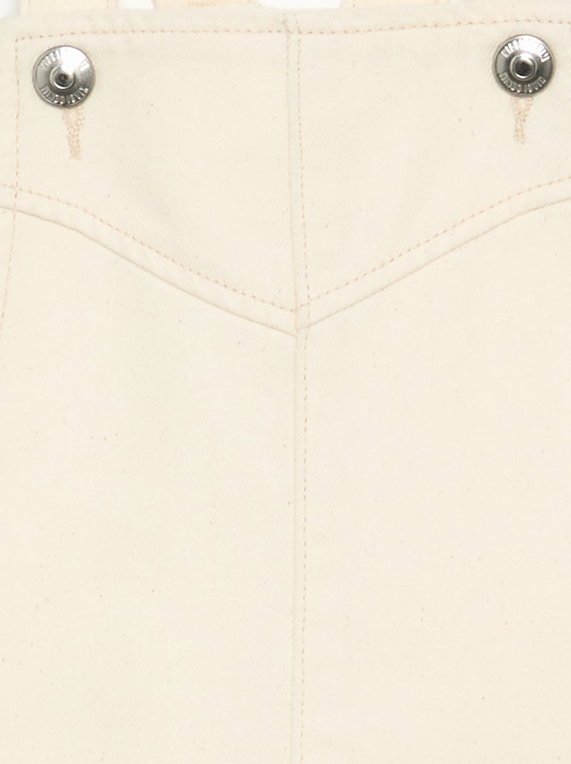 Robe salopette en twill uni Blanc - Kiabi