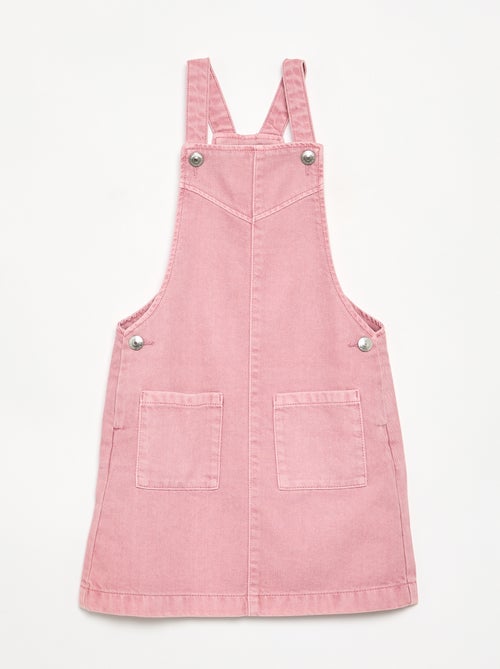 Robe salopette en twill uni - Kiabi