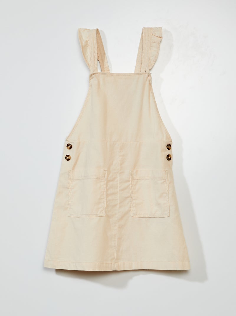 Robe salopette en velours Blanc - Kiabi
