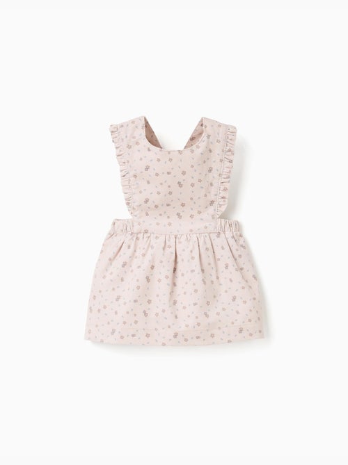 Robe salopette en velours côtelé à motif floral - Kiabi