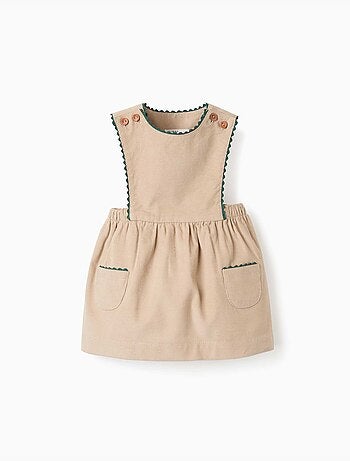 Robe salopette en velours côtelé avec poches