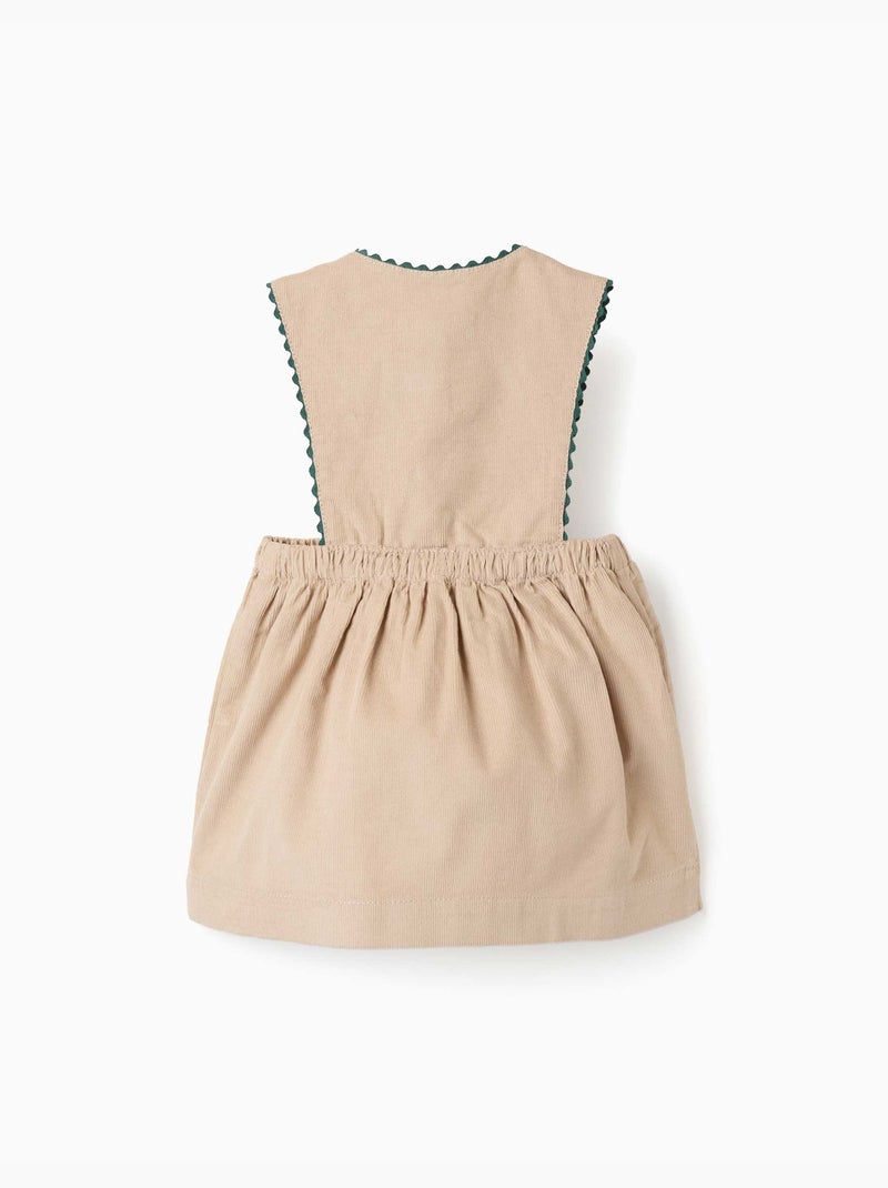 Robe salopette en velours côtelé avec poches Beige clair - Kiabi
