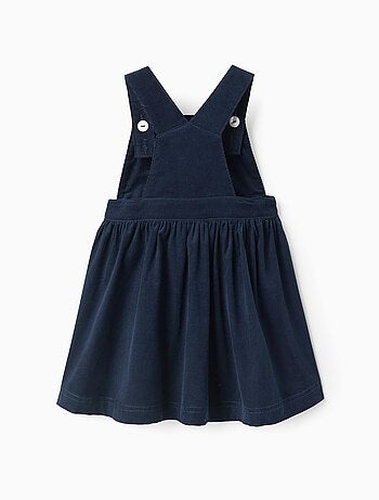 Robe-Salopette en Velours Côtelé avec Volants