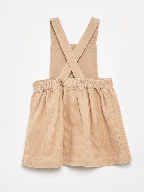 Robe salopette en velours côtelé - Kiabi