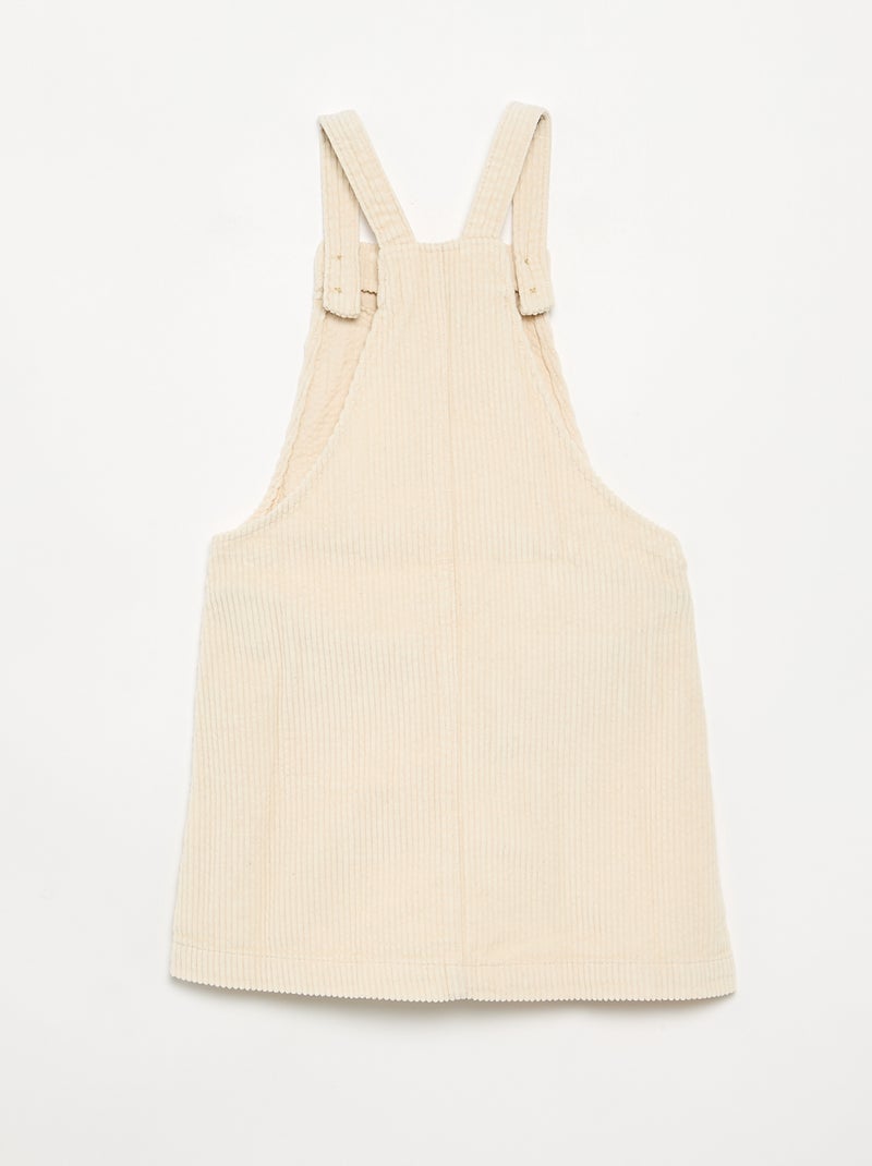 Robe salopette en velours côtelé Blanc - Kiabi