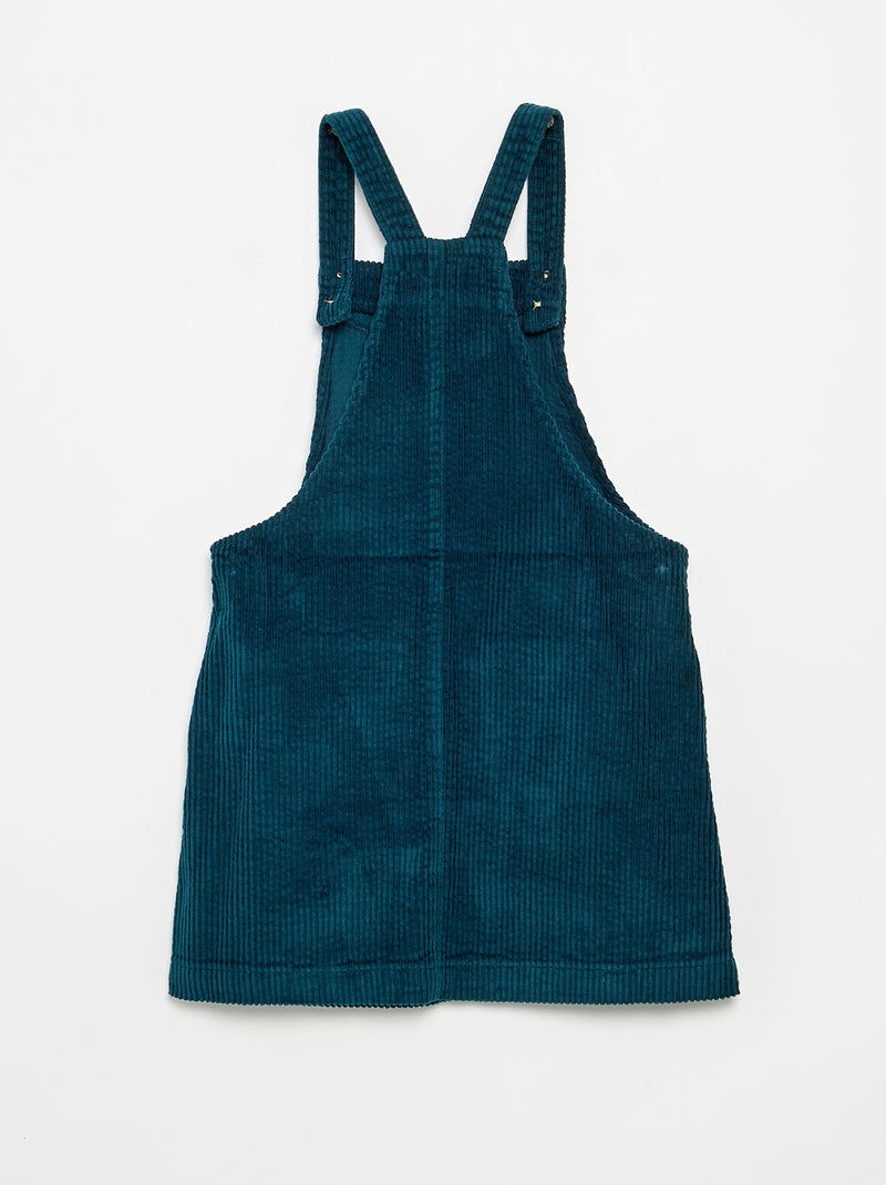 Robe salopette en velours côtelé Bleu - Kiabi