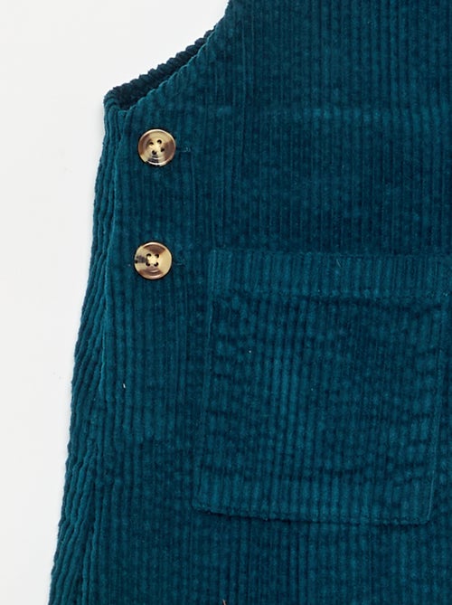 Robe salopette en velours côtelé - Kiabi