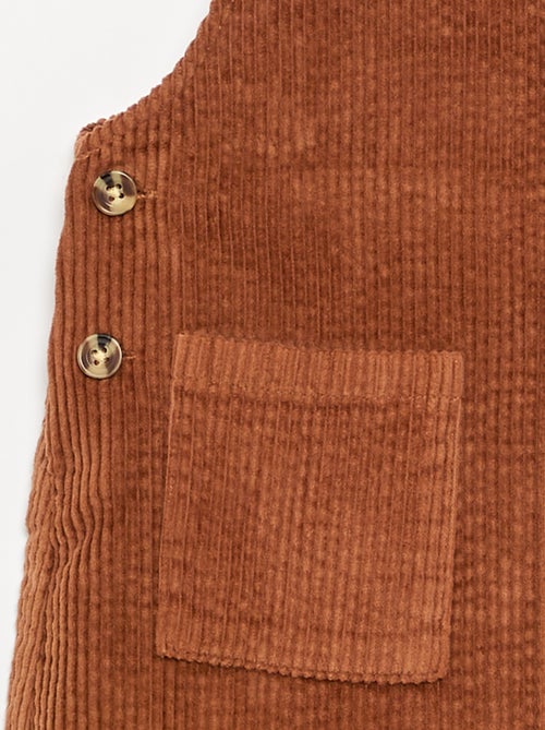 Robe salopette en velours côtelé - Kiabi