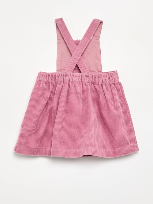 Robe salopette en velours côtelé - Kiabi