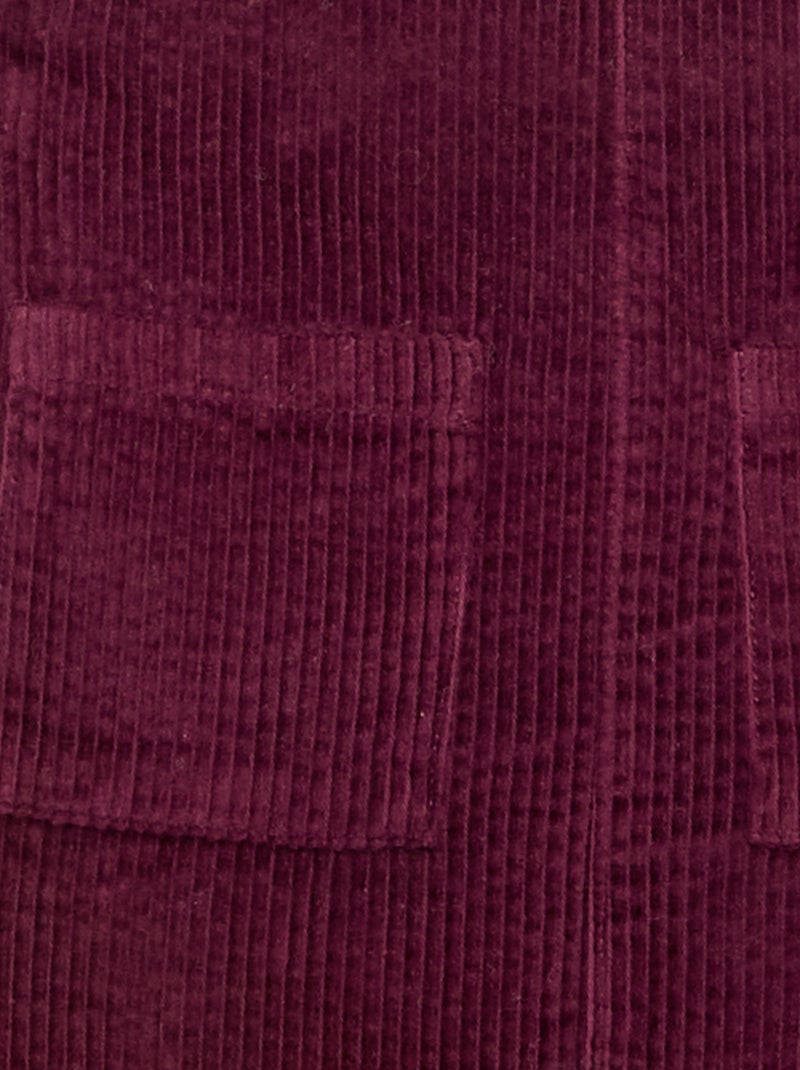 Robe salopette en velours côtelé Rose - Kiabi