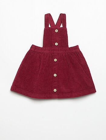 Robe salopette en velours côtelé