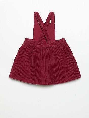 Robe salopette en velours côtelé