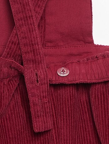Robe salopette en velours côtelé