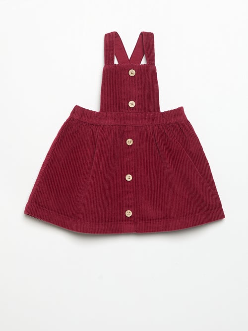 Robe salopette en velours côtelé - Kiabi