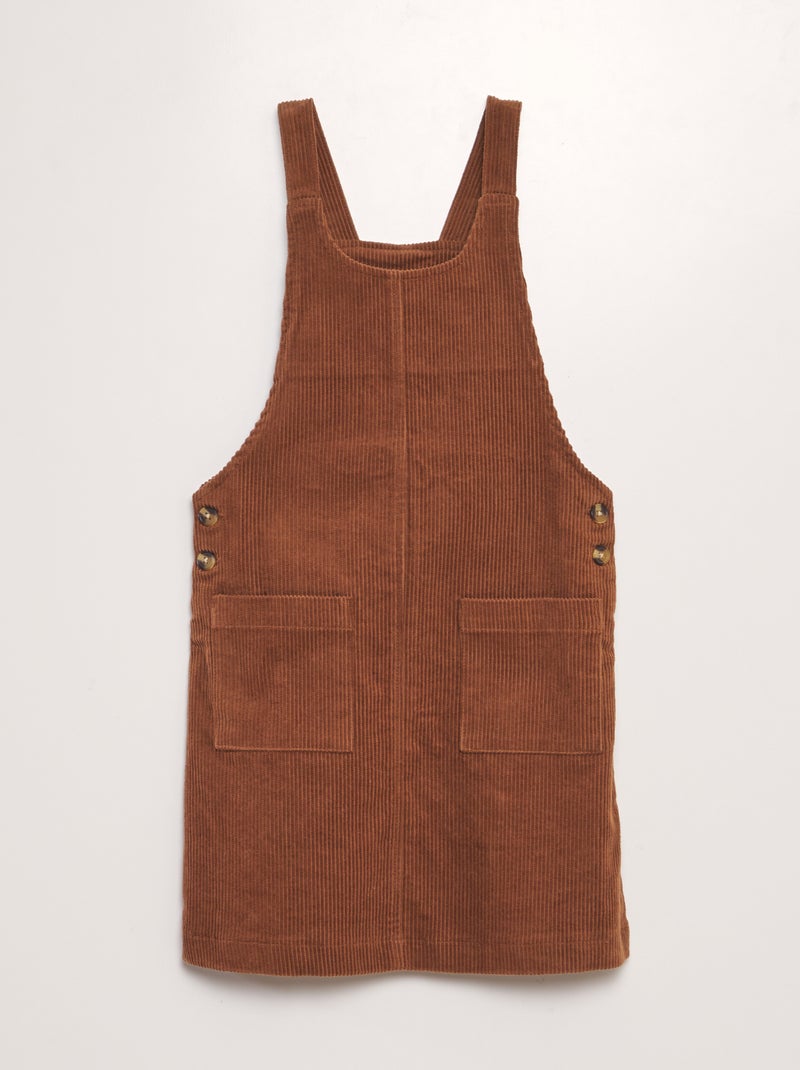 Robe Salopette Girbaud Vintage Marron Velours - Taille 42, Style Utilitaire Chic Et Modulable !