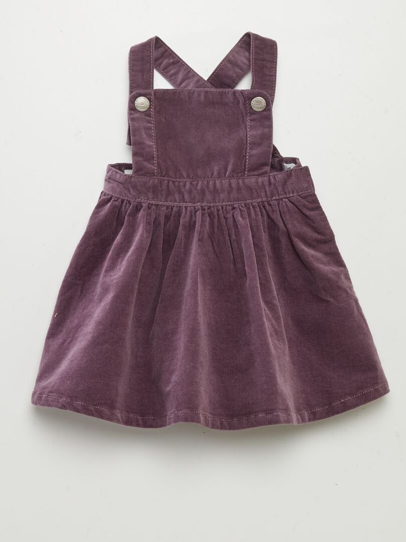 Robe salopette en velours Violet - Kiabi